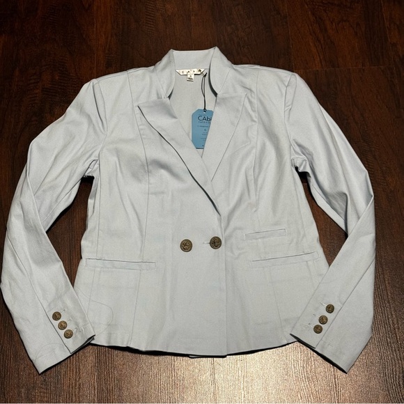 CAbi 725 WedgeWood Jacket Light Blue Double-Breasted Blazer Raised Collar 6 NWT - Picture 12 of 16